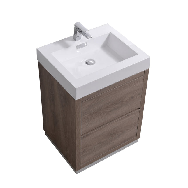 Kube Bath Bliss 24″ Butternut Free Standing Modern Bathroom Vanity Kube Bath