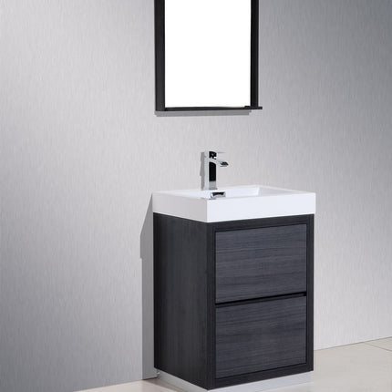 Kube Bath Bliss 24″ Gray Oak Free Standing Modern Bathroom Vanity Kube Bath