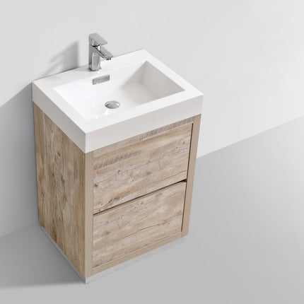 Kube Bath Bliss 24″ Nature Wood Floor Mount Modern Bathroom Vanity Kube Bath