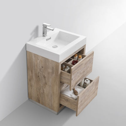 Kube Bath Bliss 24″ Nature Wood Floor Mount Modern Bathroom Vanity Kube Bath