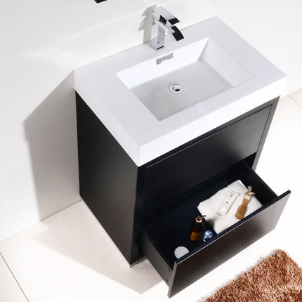 Kube Bath Bliss 30″ Black Free Standing Modern Bathroom Vanity Kube Bath