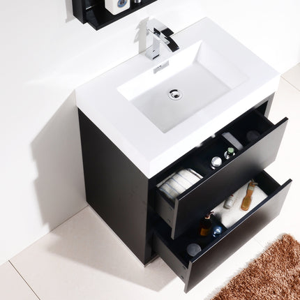 Kube Bath Bliss 30″ Black Free Standing Modern Bathroom Vanity Kube Bath