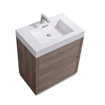 Kube Bath Bliss 30″ Butternut Free Standing Modern Bathroom Vanity Kube Bath