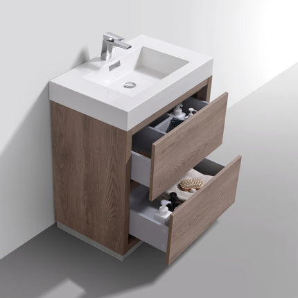 Kube Bath Bliss 30″ Butternut Free Standing Modern Bathroom Vanity Kube Bath