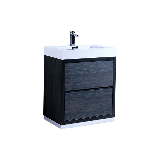 Kube Bath Bliss 30″ Gray Oak Free Standing Modern Bathroom Vanity Kube Bath