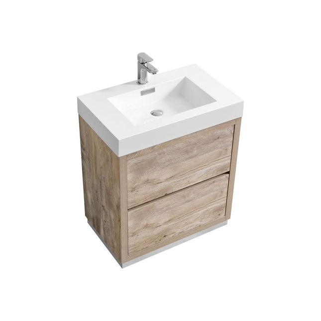 Kube Bath Bliss 30″ Nature Wood Floor Mount Modern Bathroom Vanity Kube Bath