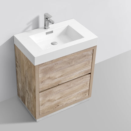 Kube Bath Bliss 30″ Nature Wood Floor Mount Modern Bathroom Vanity Kube Bath