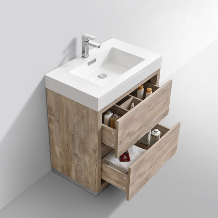 Kube Bath Bliss 30″ Nature Wood Floor Mount Modern Bathroom Vanity Kube Bath