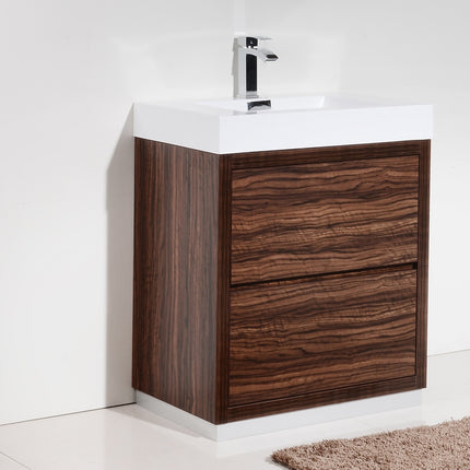 Kube Bath Bliss 30″ Walnut Free Standing Modern Bathroom Vanity Kube Bath