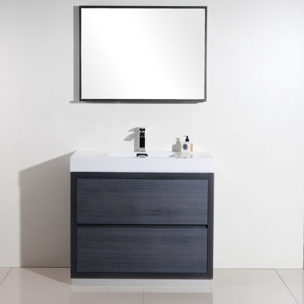 Kube Bath Bliss 40″ Gray Oak Free Standing Modern Bathroom Vanity Kube Bath