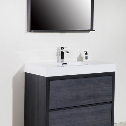 Kube Bath Bliss 40″ Gray Oak Free Standing Modern Bathroom Vanity Kube Bath