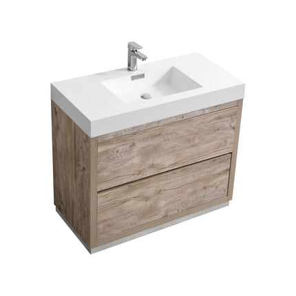 Kube Bath Bliss 40″ Nature Wood Floor Mount Modern Bathroom Vanity Kube Bath