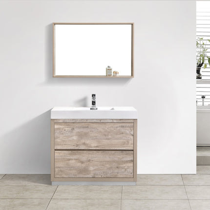 Kube Bath Bliss 40″ Nature Wood Floor Mount Modern Bathroom Vanity Kube Bath