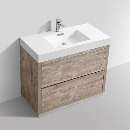 Kube Bath Bliss 40″ Nature Wood Floor Mount Modern Bathroom Vanity Kube Bath