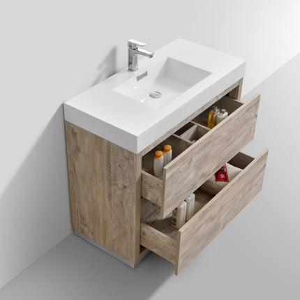 Kube Bath Bliss 40″ Nature Wood Floor Mount Modern Bathroom Vanity Kube Bath