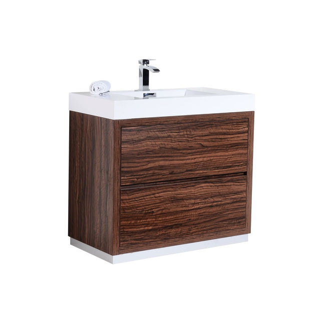 Kube Bath Bliss 40″ Walnut Free Standing Modern Bathroom Vanity Kube Bath