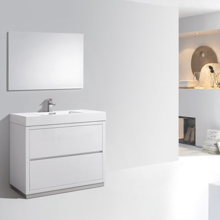 Kube Bath Bliss 40″ High Gloss White Free Standing Modern Bathroom Vanity Kube Bath