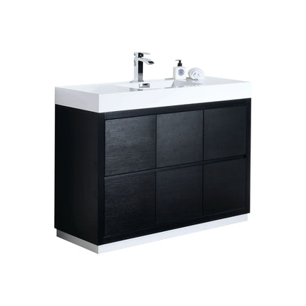 Kube Bath Bliss 48″ Black Free Standing Modern Bathroom Vanity Kube Bath