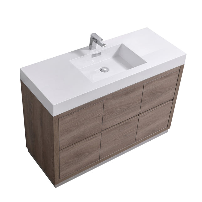 Kube Bath Bliss 48″ Butternut Free Standing Modern Bathroom Vanity Kube Bath