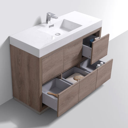 Kube Bath Bliss 48″ Butternut Free Standing Modern Bathroom Vanity Kube Bath