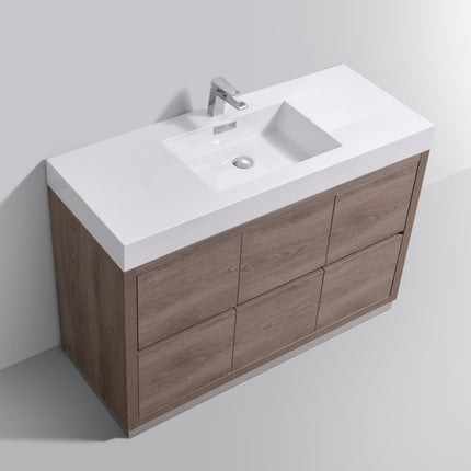 Kube Bath Bliss 48″ Butternut Free Standing Modern Bathroom Vanity Kube Bath