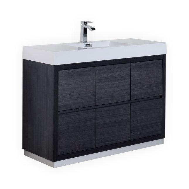 Kube Bath Bliss 48″ Gray Oak Free Standing Modern Bathroom Vanity Kube Bath