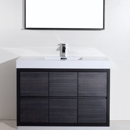 Kube Bath Bliss 48″ Gray Oak Free Standing Modern Bathroom Vanity Kube Bath