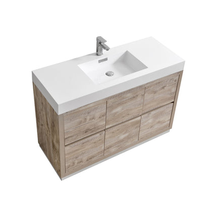 Kube Bath Bliss 48″ Nature Wood Floor Mount Modern Bathroom Vanity Kube Bath