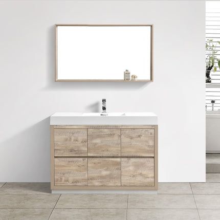 Kube Bath Bliss 48″ Nature Wood Floor Mount Modern Bathroom Vanity Kube Bath