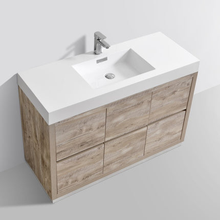 Kube Bath Bliss 48″ Nature Wood Floor Mount Modern Bathroom Vanity Kube Bath