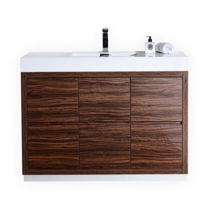 Kube Bath Bliss 48″ Walnut Free Standing Modern Bathroom Vanity Kube Bath