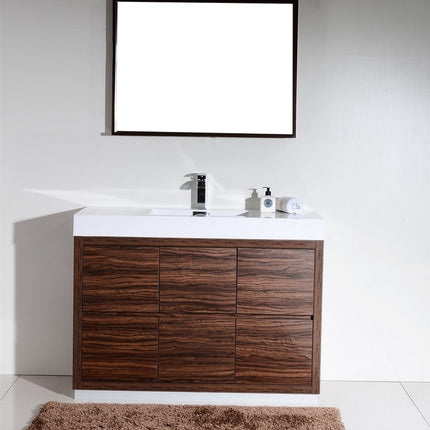 Kube Bath Bliss 48″ Walnut Free Standing Modern Bathroom Vanity Kube Bath