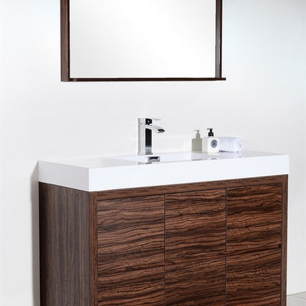 Kube Bath Bliss 48″ Walnut Free Standing Modern Bathroom Vanity Kube Bath