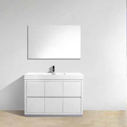 Kube Bath Bliss 48″ High Gloss White Free Standing Modern Bathroom Vanity Kube Bath