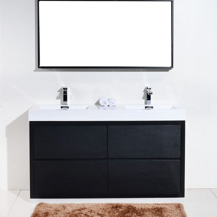 Kube Bath Bliss 60″ Double Sink Black Free Standing Modern Bathroom Vanity Kube Bath