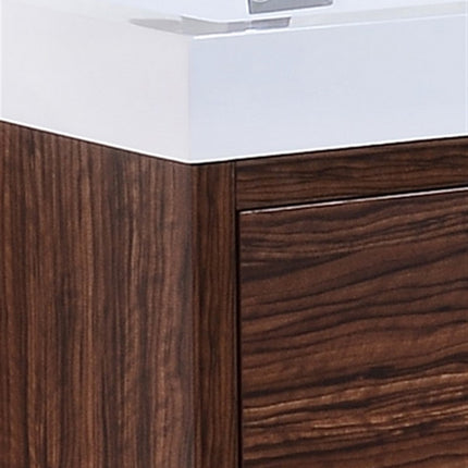 Kube Bath Bliss 60″ Double Sink Walnut Free Standing Modern Bathroom Vanity Kube Bath