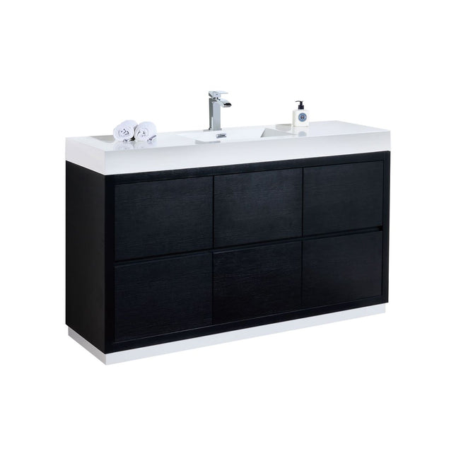 Kube Bath Bliss 60″ Single Sink Black Free Standing Modern Bathroom Vanity Kube Bath