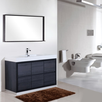 Kube Bath Bliss 60″ Single Sink Gray Oak Free Standing Modern Bathroom Vanity Kube Bath