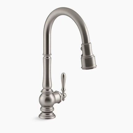 Kohler Artifacts Pull-down kitchen sink faucet with three-function sprayhead K-99259-VS - Plumbing Market