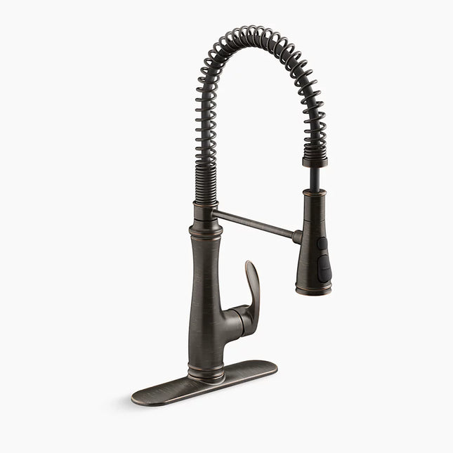 Kohler Bellera Semi-professional kitchen sink faucet with three-function sprayhead K-29106-2BZ - Plumbing Market