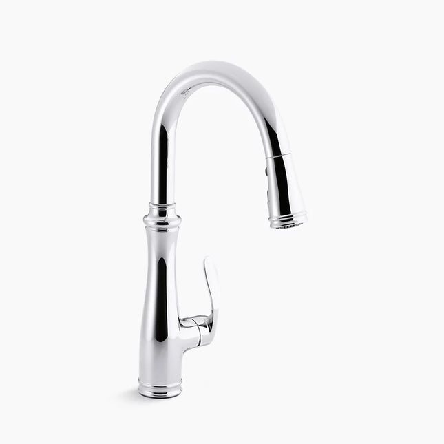 Kohler Bellera Pull-down kitchen sink faucet with three-function sprayhead K-560-CP - Plumbing Market