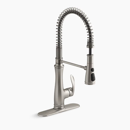 Kohler Bellera Semi-professional kitchen sink faucet with three-function sprayhead K-29106-VS - Plumbing Market