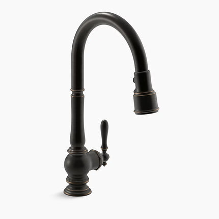 Kohler Artifacts Pull-down kitchen sink faucet with three-function sprayhead K-99259-2BZ - Plumbing Market