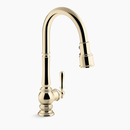 Kohler Artifacts Pull-down kitchen sink faucet with three-function sprayhead K-99259-AF - Plumbing Market