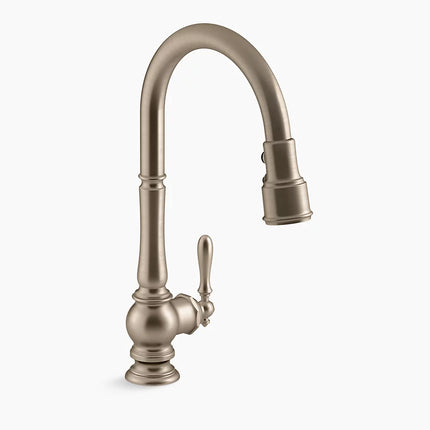 Kohler Artifacts Pull-down kitchen sink faucet with three-function sprayhead K-99259-BV - Plumbing Market