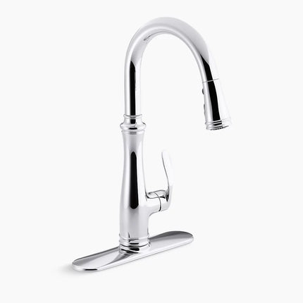 Kohler Bellera Pull-down kitchen sink faucet with three-function sprayhead K-560-CP - Plumbing Market