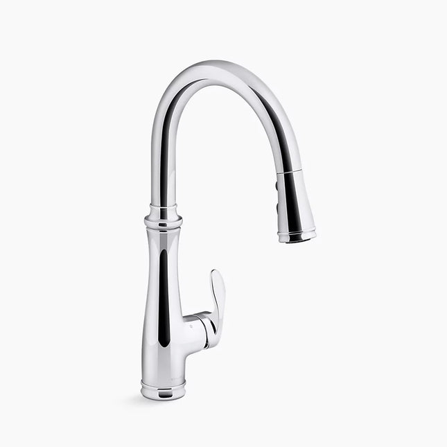 Kohler Bellera Touchless pull-down kitchen sink faucet with three-function sprayhead K-29108-CP - Plumbing Market