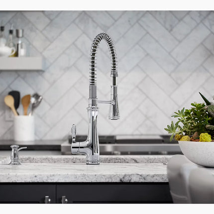 Kohler Bellera Semi-professional kitchen sink faucet with three-function sprayhead K-29106-2BZ - Plumbing Market