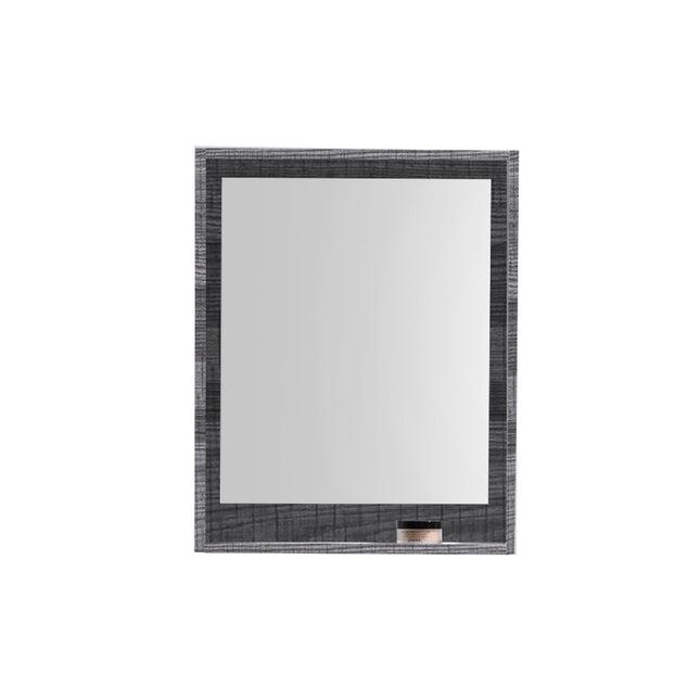 Kube Bath 24″ Wide Mirror W/ Shelf – Ash Gray Kube Bath