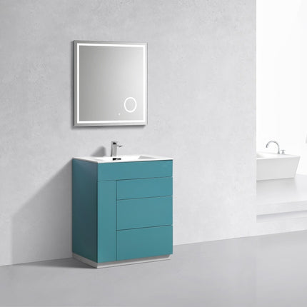 Kube Bath Milano 30″ Teal Green Floor Mount Modern Bathroom Vanity Kube Bath